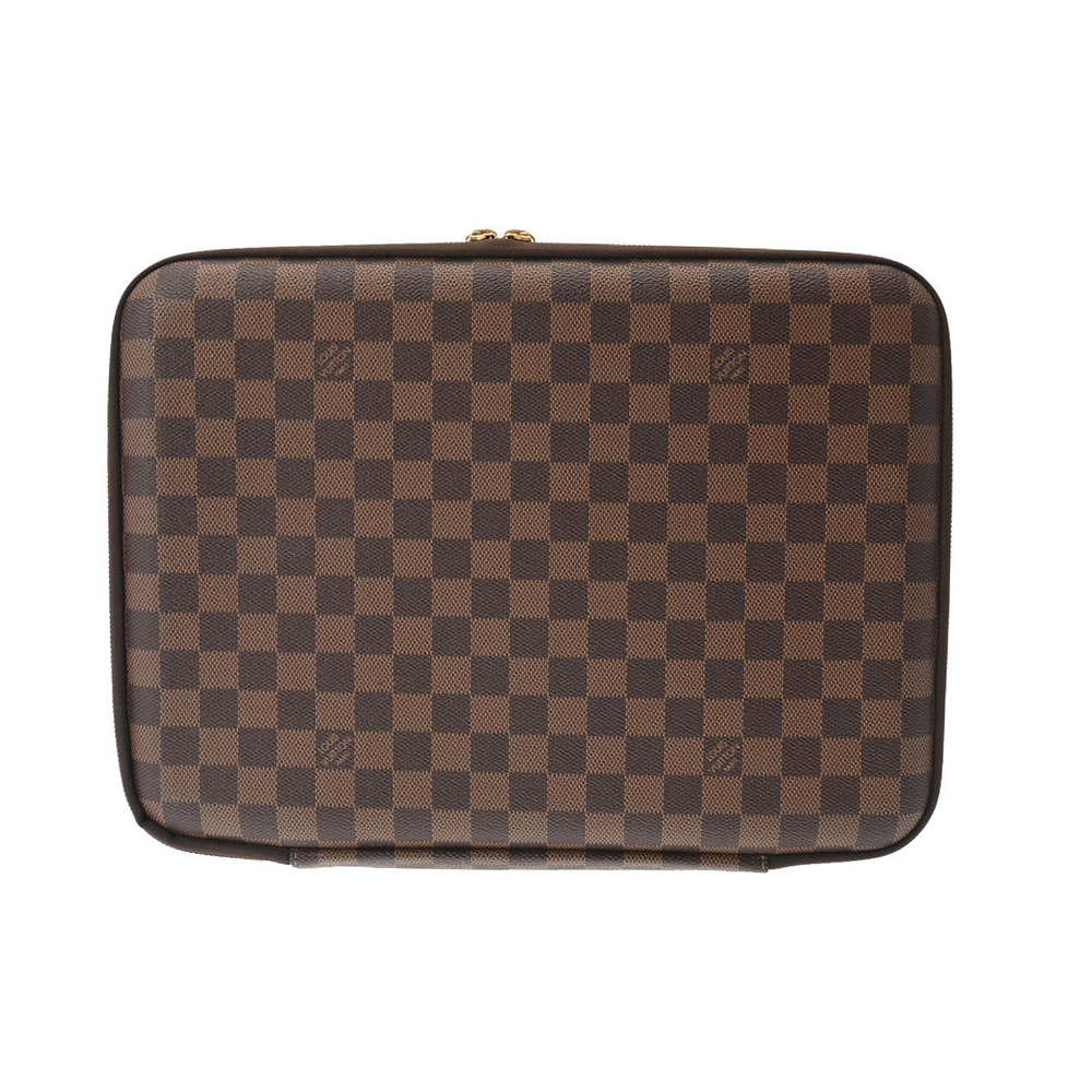 LOUIS VUITTON Damier Computer Sleeve Brown Canvas Clutch Bag
